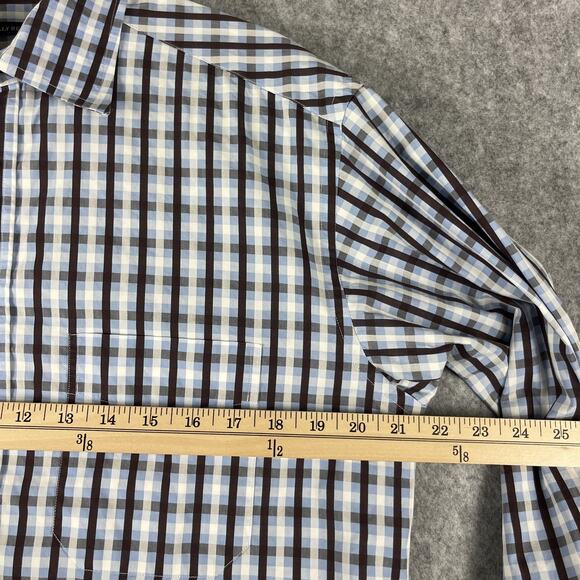 Billy Reid Shirt Mens Medium Plaid Button Up Cotton Italy Made Retro Hipster - Picture 8 of 14